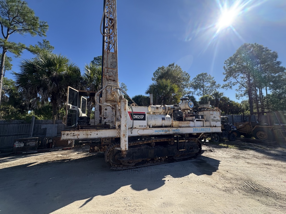 Heavy equipment drill rig prepped and refinished